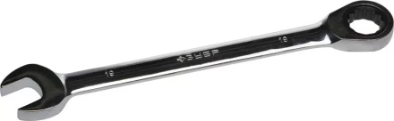 Ключ ЗУБР &quot;ПРОФИ&quot; гаечный комбинированный трещоточный, Cr-V сталь, хромированный, 19мм 27074-19 купить в Нягани