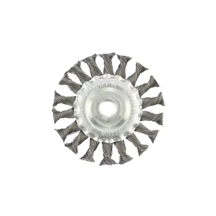 Щетка для УШМ 100 мм М14 плоская крученая проволока 0,5 мм MATRIX 74639 купить в Нягани