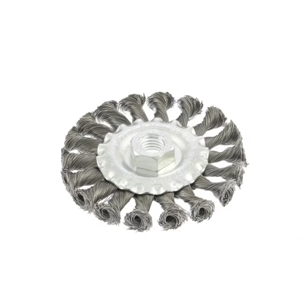 Щетка для УШМ 100 мм М14 плоская крученая проволока 0,5 мм MATRIX 74639 купить в Нягани