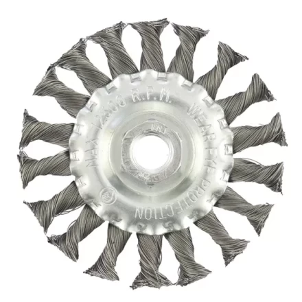 Щетка для УШМ 100 мм М14 плоская крученая проволока 0,5 мм MATRIX 74639 купить в Нягани