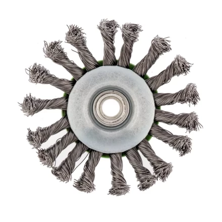 Щетка для УШМ 115 мм М14 Тарелка крученая проволока 0,5 мм Сибртех 746107 купить в Нягани