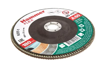 Круг Лепестковый Торцевой (КЛТ) HAMMER КЛТ 1 Ф180х22 Р60 213-031 купить в Нягани
