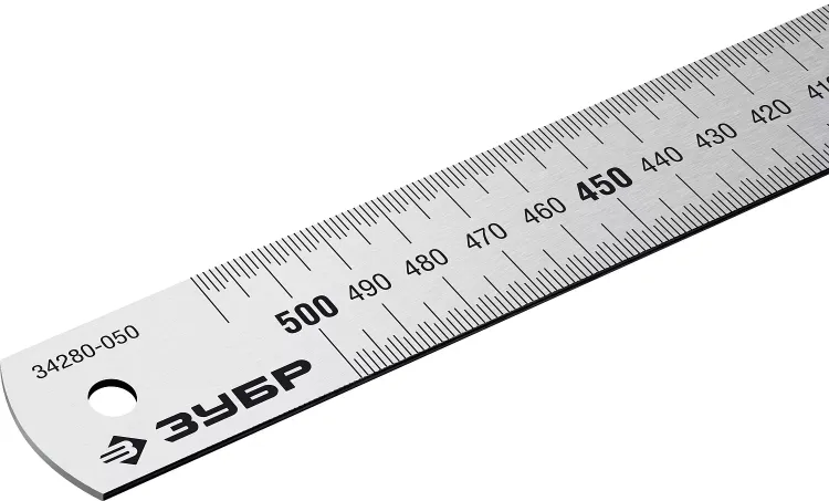 ЗУБР Про-50, длина 0.50 м, усиленная нержавеющая линейка, Профессионал (34280-050) купить в Нягани