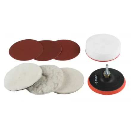 Набор ЗУБР &quot;ЭКСПЕРТ&quot; насадки полировальные для дрели/УШМ, 125мм, 7шт 3591-125-H7 купить в Нягани