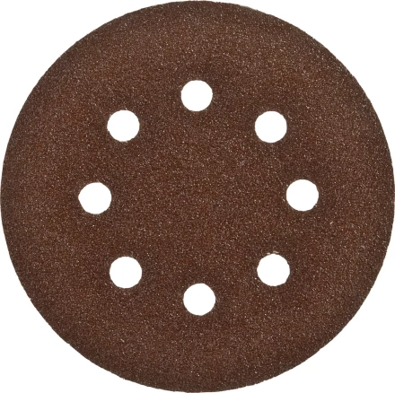 Круг шлифовальный ЗУБР &quot;СТАНДАРТ&quot; из абразивной бумаги на велкро основе, 8 отв., Р80, 125мм, 5шт 35350-125-080 купить в Нягани