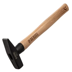 Молоток слесарный, 400 г Denzel, кованый квадратный боек, буковая рукоятка, 10428