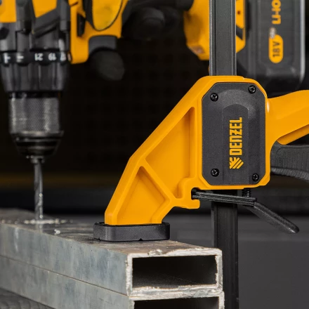 Струбцина F-образная Denzel, быстрозажимная, 600 х 80 мм, усиленный нейлоновый корпус 20508 купить в Нягани