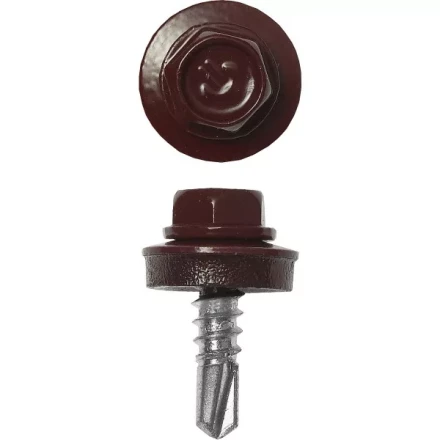 Саморезы ЗУБР &quot;ПРОФЕССИОНАЛ&quot; окраш., RAL 3005 темно-красн., для крепл. кров. матер. к металл. констр., 5.5x25мм, 420шт 4-300315-55-025-3005 купить в Нягани