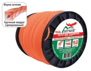 Леска для триммера DUO SQUARE TWIST (квадрат крученый армированный) 2,4мм Х 349м купить в Нягани