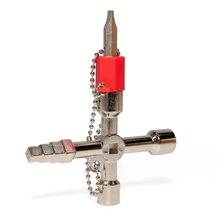 Ключ для электрошкафов КВТ КЭШ-5М с 5 профилями и битой «крест/шлиц» (84624) купить в Нягани