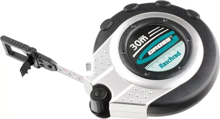 Рулетка геодезическая 30 м х 13 мм GROSS закр. корп. металл. лента нейлон двуст. Шкала 31252 купить в Нягани
