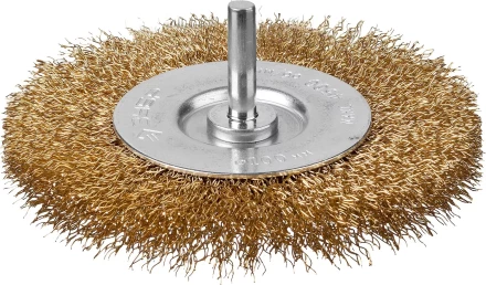 ЗУБР &quot;ПРОФЕССИОНАЛ&quot;. Щетка дисковая для дрели, витая латунированная стальная проволока 0,3мм, 100мм 3520-100_z02 купить в Нягани