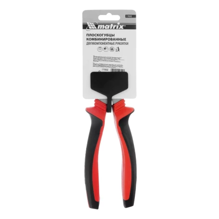 Плоскогубцы комбинированные Matrix, 200 мм, хром-ванадий, двухкомпонентные рукоятки, 17092 купить в Нягани