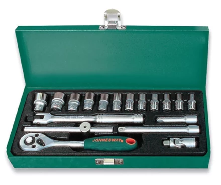 Набор головок торцевых 1/4&quot;DR 4-13мм 18предметов Jonnesway S04Н2118S 47434 купить в Нягани