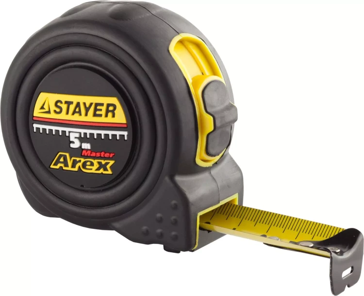 Рулетка STAYER "PROFI" "AREX", двухкомпонентный противоударный корпус, упрочненное полотно, 5м/25мм 3410-05-25_z01 купить в Нягани