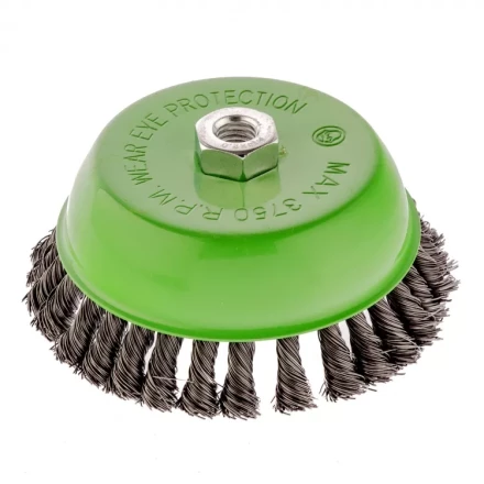 Щетка для УШМ 150 мм М14 Чашка крученая проволока 0,5 мм Сибртех 746297 купить в Нягани