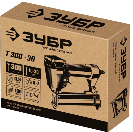ЗУБР Т300-30 пневматический нейлер для гвоздей 18Ga, тип 300 (10-30 мм), Профессионал (31932) купить в Нягани