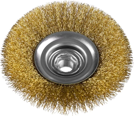 ЗУБР &quot;ПРОФЕССИОНАЛ&quot;. Щетка коническая для УШМ, витая латунированная стальная проволока 0,3мм, 100ммхМ14 35267-100_z02 купить в Нягани