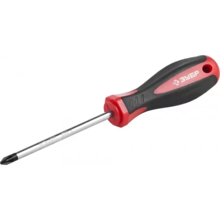 Отвертка ЗУБР &quot;МАСТЕР&quot;, Cr-v, эргономичная двухкомпонентная рукоятка, PZ2x100мм 25063-2-100_z02 купить в Нягани