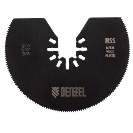 Насадка для МФИ отрезная полукруг Denzel 782301, HSS, по металлу и дереву, 80 мм х 1,2 мм, мелкий зуб купить в Нягани