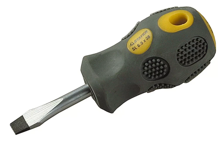 Отвертка STAYER "PROFESSIONAL" "MAX-GRIP" слесарная, Cr-V, намагниченная, SL 6,5х38мм 2580-38-6.0 G купить в Нягани