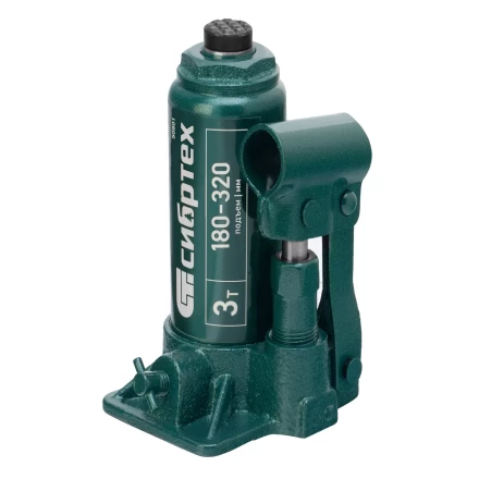 Домкрат гидравлический бутылочный Сибртех 50801, 3 т, 180-320 мм купить в Нягани