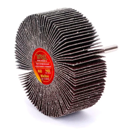 Круг MESSER шлифовальный лепестковый с оправкой (на шпильке) 80х30х6  #60 купить в Нягани