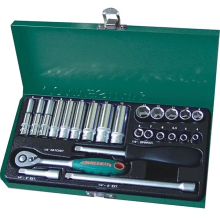 Набор головок торцевых 1/4&quot;DR 4-13мм 25предметов Jonnesway S04Н2125S 47199 купить в Нягани