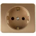 Розетка СВЕТОЗАР &quot;ГАММА&quot; с заземлением, одинарная, без вставки и рамки, цвет золотой металлик, 16А/~250В SV-54105-GM купить в Нягани