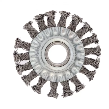 Щетка для УШМ 100 мм посадка 22,2 мм Плоская крученая проволока 0,5 мм Сибртех 746307 купить в Нягани