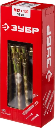 ЗУБР М12 х 150 мм, 10 шт, клиновой анкер (302032-12-150) купить в Нягани