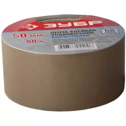 Лента ЗУБР "МАСТЕР" клеящая, коричневая, усиленная прочность, толщина 50 мк, 38мм х 60м 12033-38