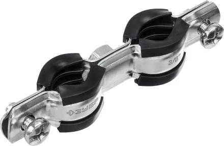 ЗУБР 3/8, цинк, 8 шт, двойной трубный хомут (37890-15-19) купить в Нягани