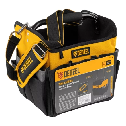 Переноска для инструмента, 260х240х300 мм, 22 кармана, наплечный ремень// Denzel 90294 купить в Нягани
