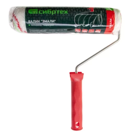 Валик &quot;Эмали&quot;, 250 мм, ворс 12 мм, D - 48 мм, D ручки - 6 мм, полиамид, полиакрил Сибртех 80197 купить в Нягани