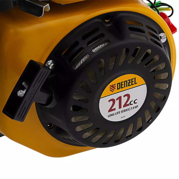 Двигатель бензиновый Denzel RX-17S, 7 л.с., 212 см3, горизонтальный вал шлиц 25 мм 95102 купить в Нягани