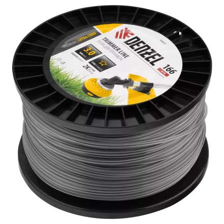 Леска для триммера двухкомпонентная звезда  Denzel 96843, 3,0мм х 166м, на DIN катушке EXTRA CORD купить в Нягани