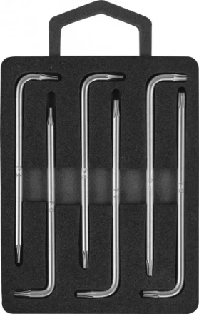 Комплект угловых ключей TORX с центрированным штифтом Т4-Т9  6предметов S2  H09MT06S Jonnesway 47101 купить в Нягани
