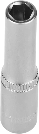 Головка торцовая ЗУБР &quot;МАСТЕР&quot; (1/4&quot;), удлиненная, Cr-V, FLANK, хроматированное покрытие, 7мм 27717-07 купить в Нягани