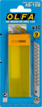 Лезвие OLFA сегментированное, 9х80х0,38мм, 10шт OL-AB-10B купить в Нягани