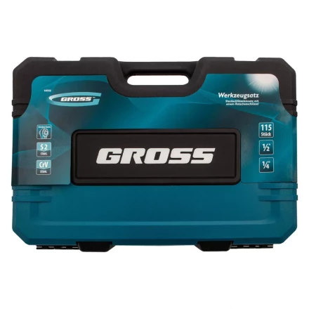 Набор инструментов 115 предметов, 120 зубьев, CrV, 1/4&quot;, 1/2&quot; Gross 14152 купить в Нягани