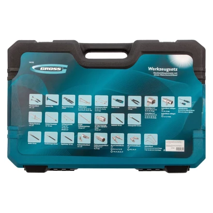 Набор инструментов 115 предметов, 120 зубьев, CrV, 1/4&quot;, 1/2&quot; Gross 14152 купить в Нягани