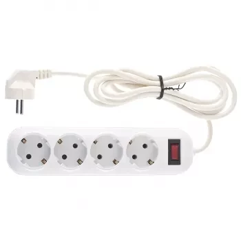 Удлинитель бытовой серия EF, с заземлением и выключателем, 2м, 4 розетки, 10A Stern 95775 купить в Нягани