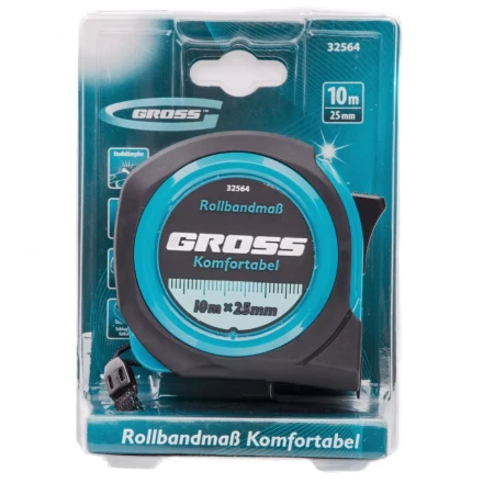Рулетка Komfortabel 10 м х 25 мм обрезиненный корпус Gross 32564 купить в Нягани