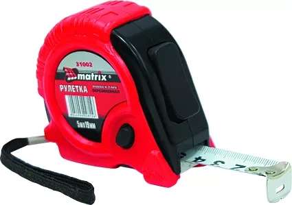 Рулетка Rubber 5 м х 19 мм обрезиненный корпус  MATRIX 31002 купить в Нягани