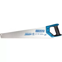 Ножовка по дереву (пила) ЗУБР ЛЕВША-9 400 мм, 9 TPI, мелкий 3D зуб, точный рез вдоль и поперек волокон всех видов материалов, 2K рукоятка 15233-40
