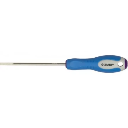 Отвертка ЗУБР, Cr-V сталь, трехкомпонентная рукоятка, цветовая индикация типа шлица, SL, 3,0x75мм 25251-3.0-075 купить в Нягани