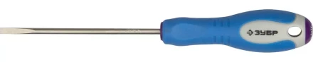 Отвертка ЗУБР, Cr-V сталь, трехкомпонентная рукоятка, цветовая индикация типа шлица, SL, 3,0x75мм 25251-3.0-075 купить в Нягани