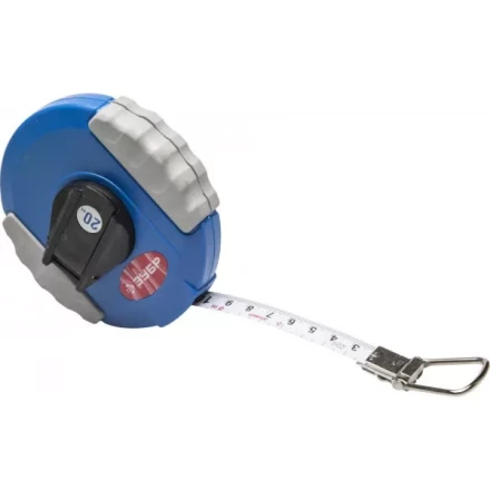 Мерная лента ЗУБР &quot;ЭКСПЕРТ&quot;, стальное полотно с нейлоновым покрытием, двухкомпонентный ударопрочный корпус, 20м 34165-20_z01 купить в Нягани