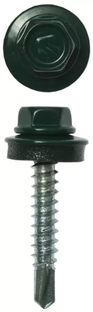 Саморезы ЗУБР &quot;ПРОФЕССИОНАЛ&quot; окраш., RAL 6005 зелен. насыщен., для крепл. кров. матер. к дерев. обреш., 4.8х29мм, 2500шт 4-300310-48-029-6005 купить в Нягани